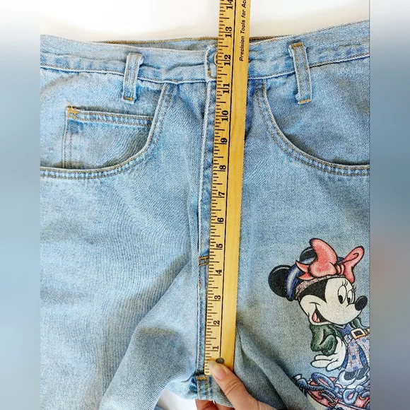 Y2k 90s‎ Jerry Leigh Minnie Mouse Denim "Mom" Shorts size Medium Disney Vintage - Picture 7 of 11